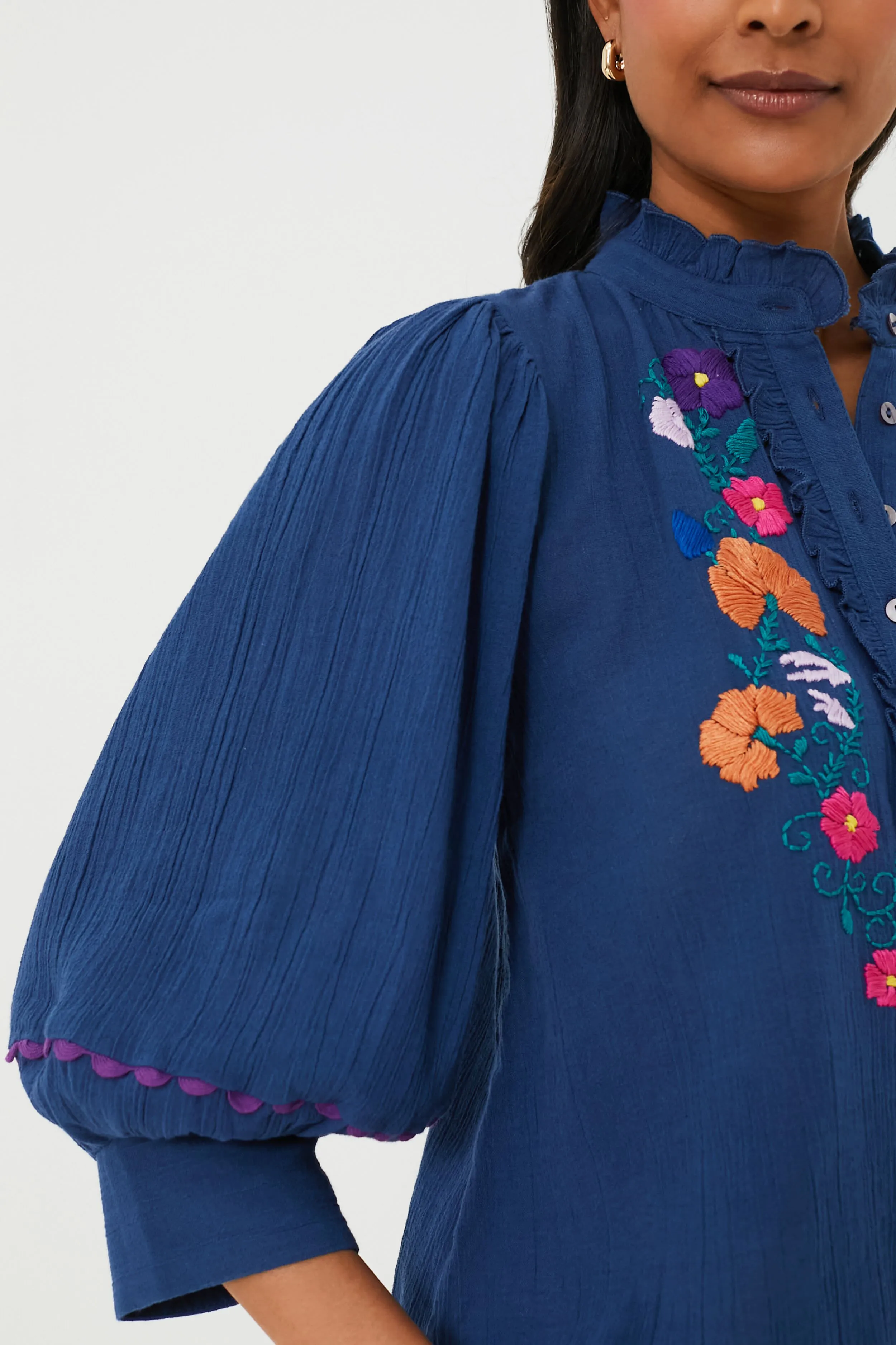 Blue Clotilda Blouse sold by Tuckernuck product image thumbnail 5