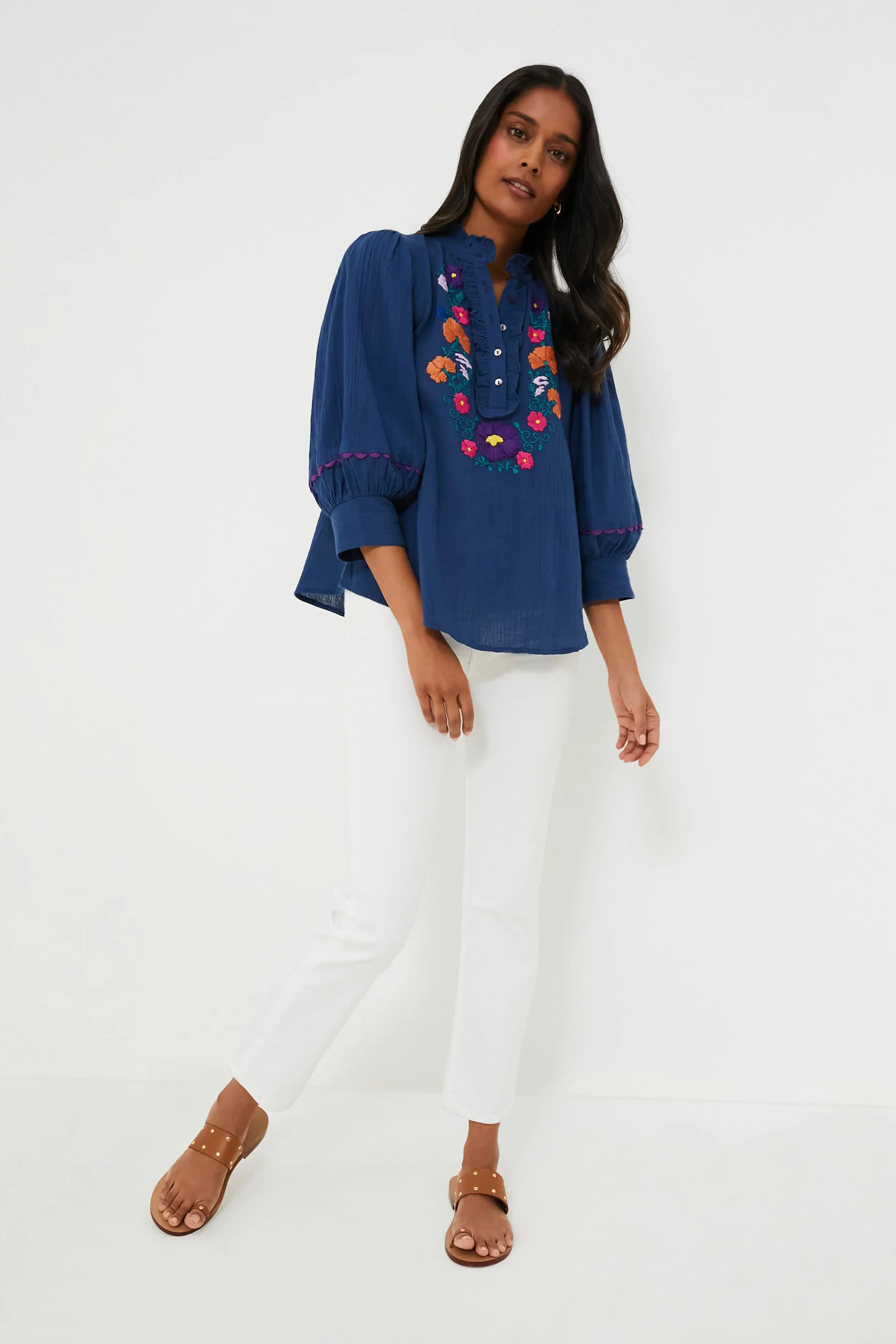 Blue Clotilda Blouse sold by Tuckernuck product image thumbnail 2