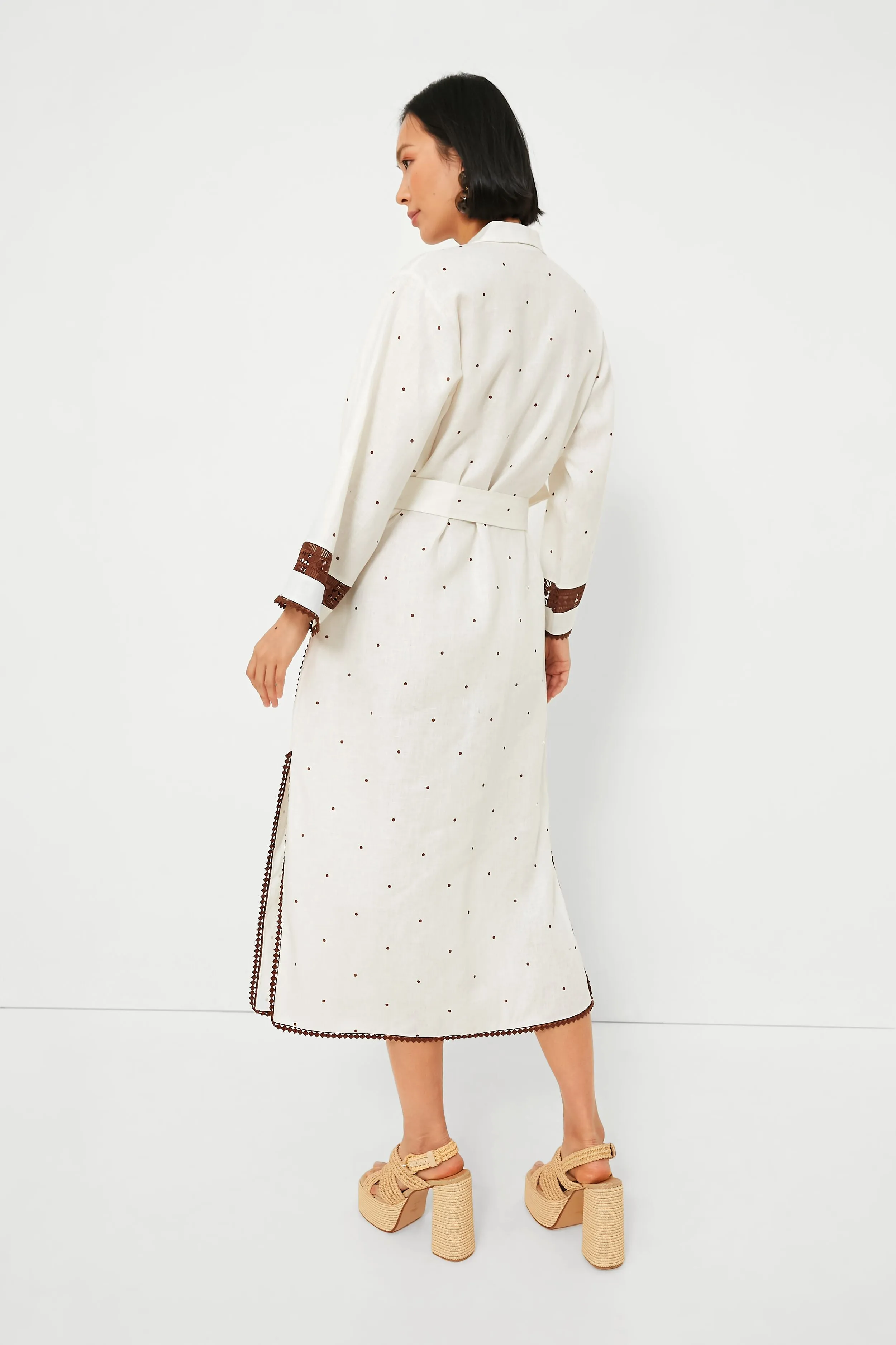 Antique White and Chocolate Embroidered Tulip Dress sold by Tuckernuck product image thumbnail 4