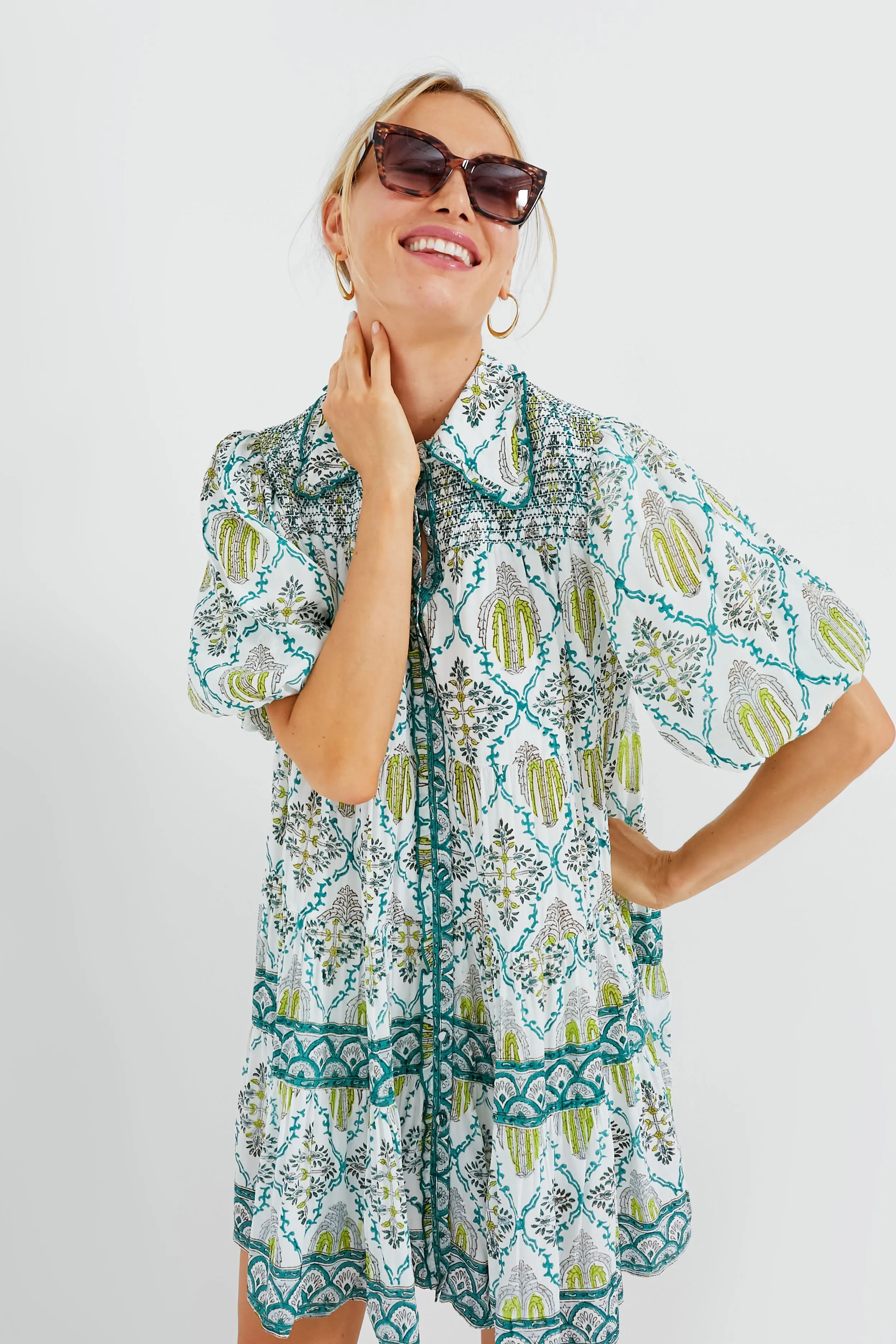 Green Zinnia Shirt Dress sold by Tuckernuck product image thumbnail 2