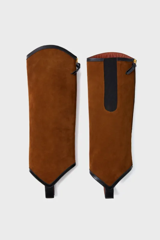 Tan Crosta Leather & Black Calf Leather Long Gaiter sold by Tuckernuck