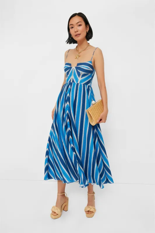 Blue Stripe Linen Midi Dress sold by Tuckernuck