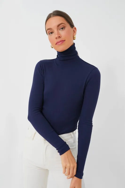 Nautical Navy Heritage Rib Turtleneck sold by Tuckernuck