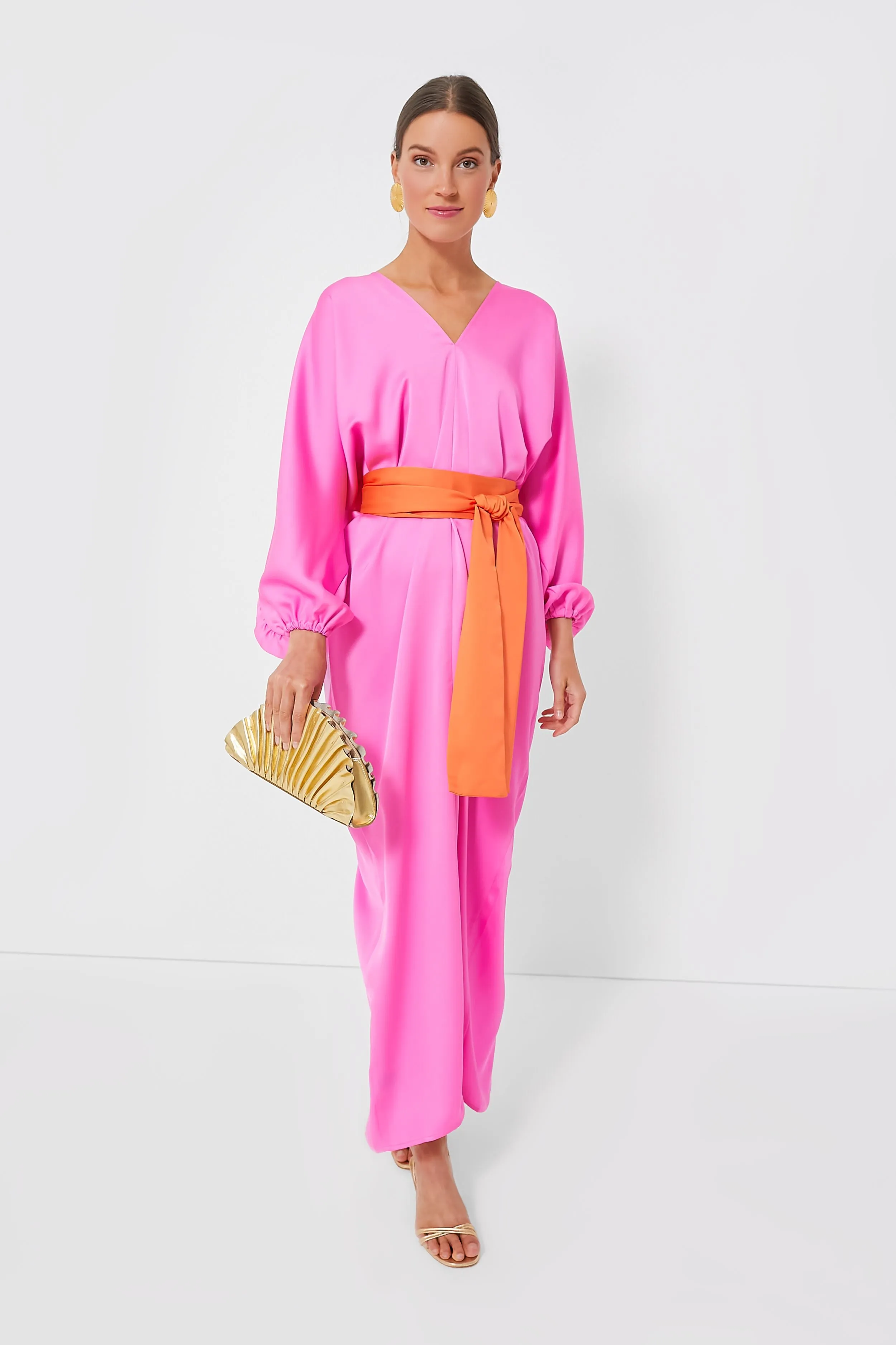 Pink V-Neck Tie Belt Kaftan sold by Tuckernuck product image thumbnail 2