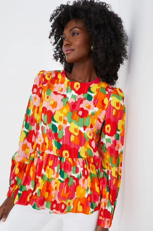 Magnolia Watercolor Carlota Blouse sold by Tuckernuck