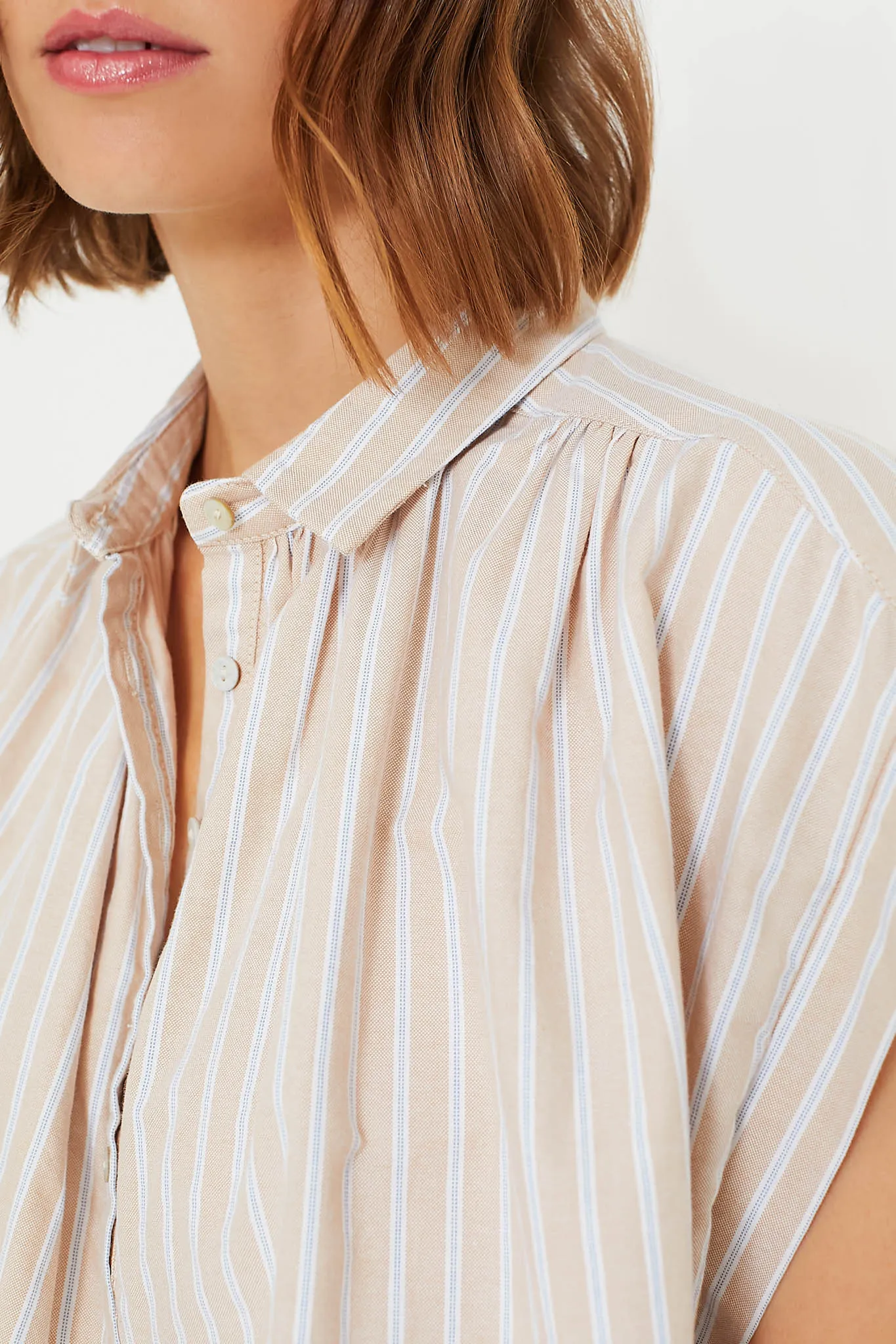 Tan Stripe Drop Shoulder Rosie Popover Top sold by Tuckernuck product image thumbnail 5