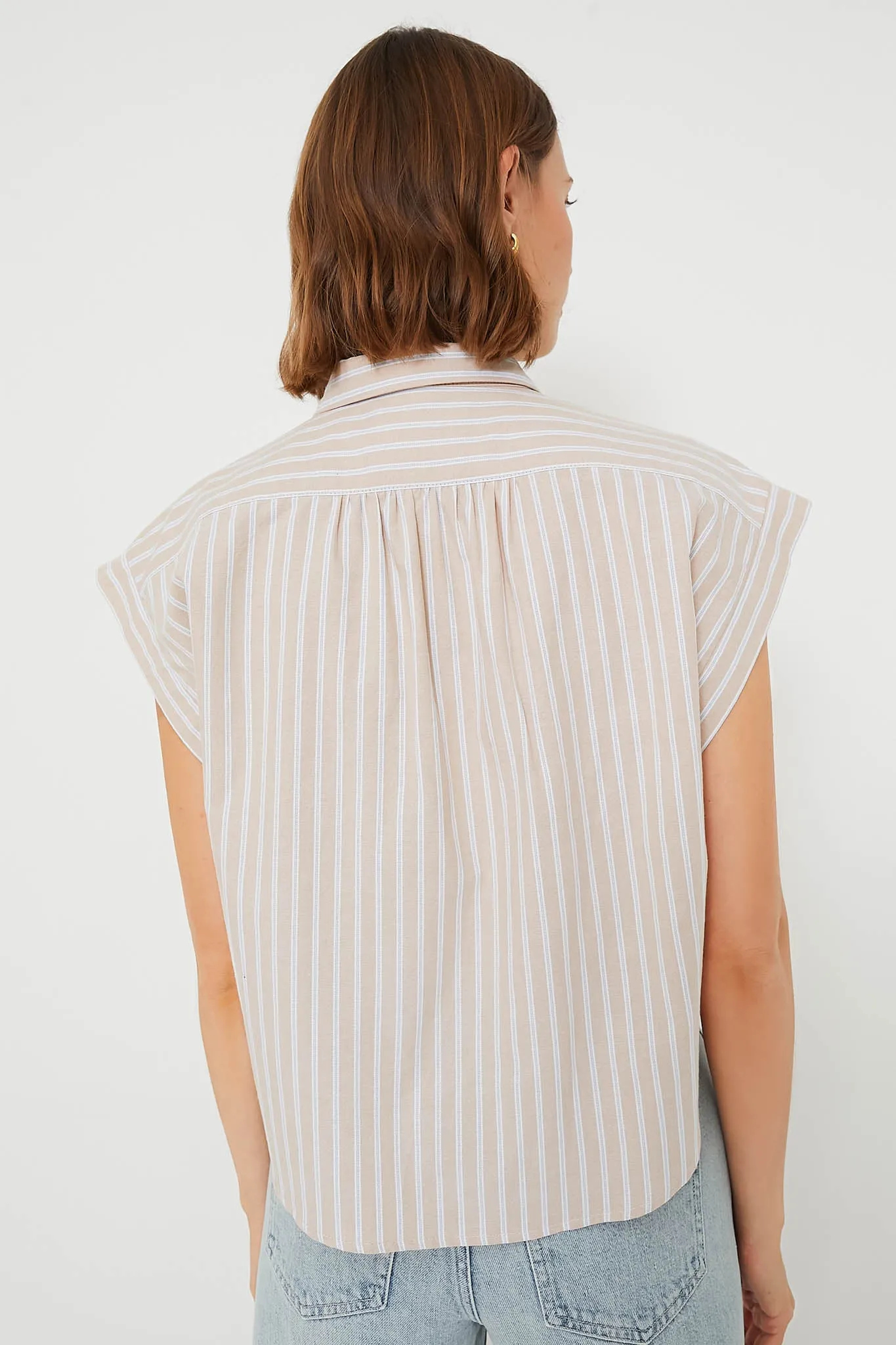 Tan Stripe Drop Shoulder Rosie Popover Top sold by Tuckernuck product image thumbnail 4