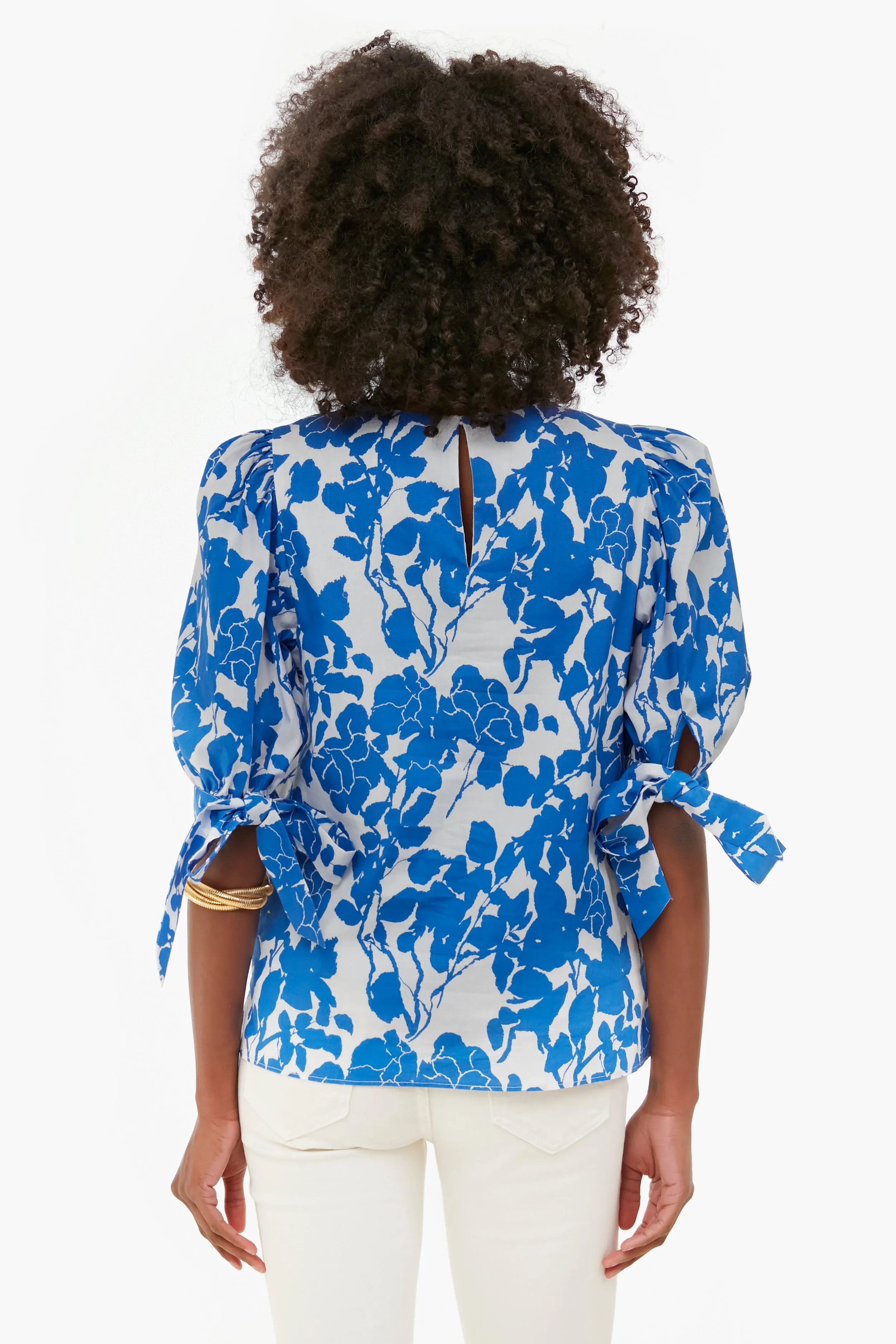 Blue Floral Fiona Blouse sold by Tuckernuck product image thumbnail 4