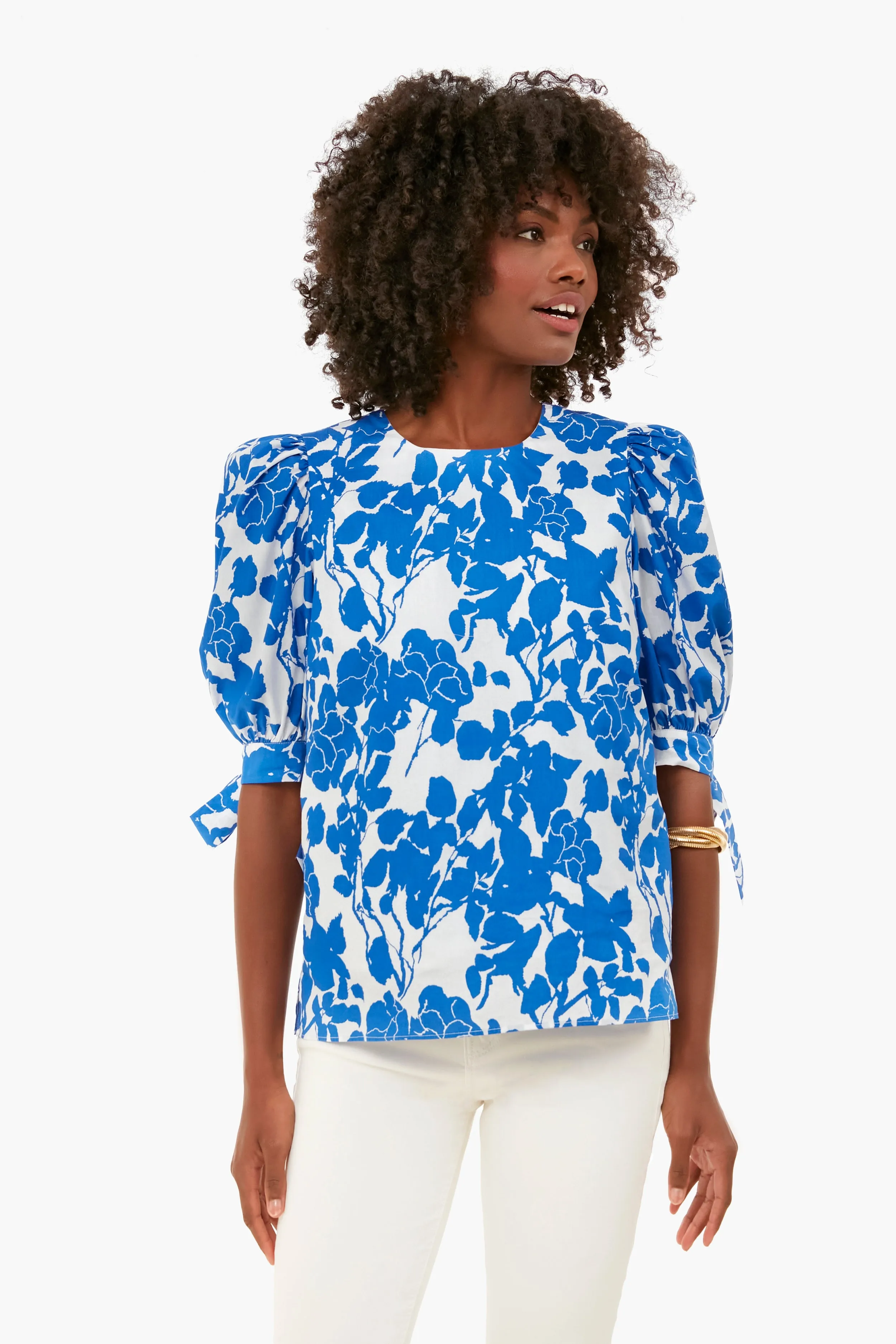 Blue Floral Fiona Blouse sold by Tuckernuck