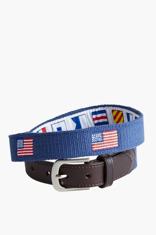 Navy American Flag Bowsprit Belt sold by Tuckernuck