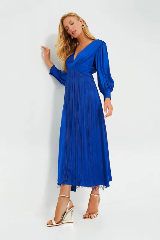 Bright Blue Fringes Maxi Dress sold by Tuckernuck