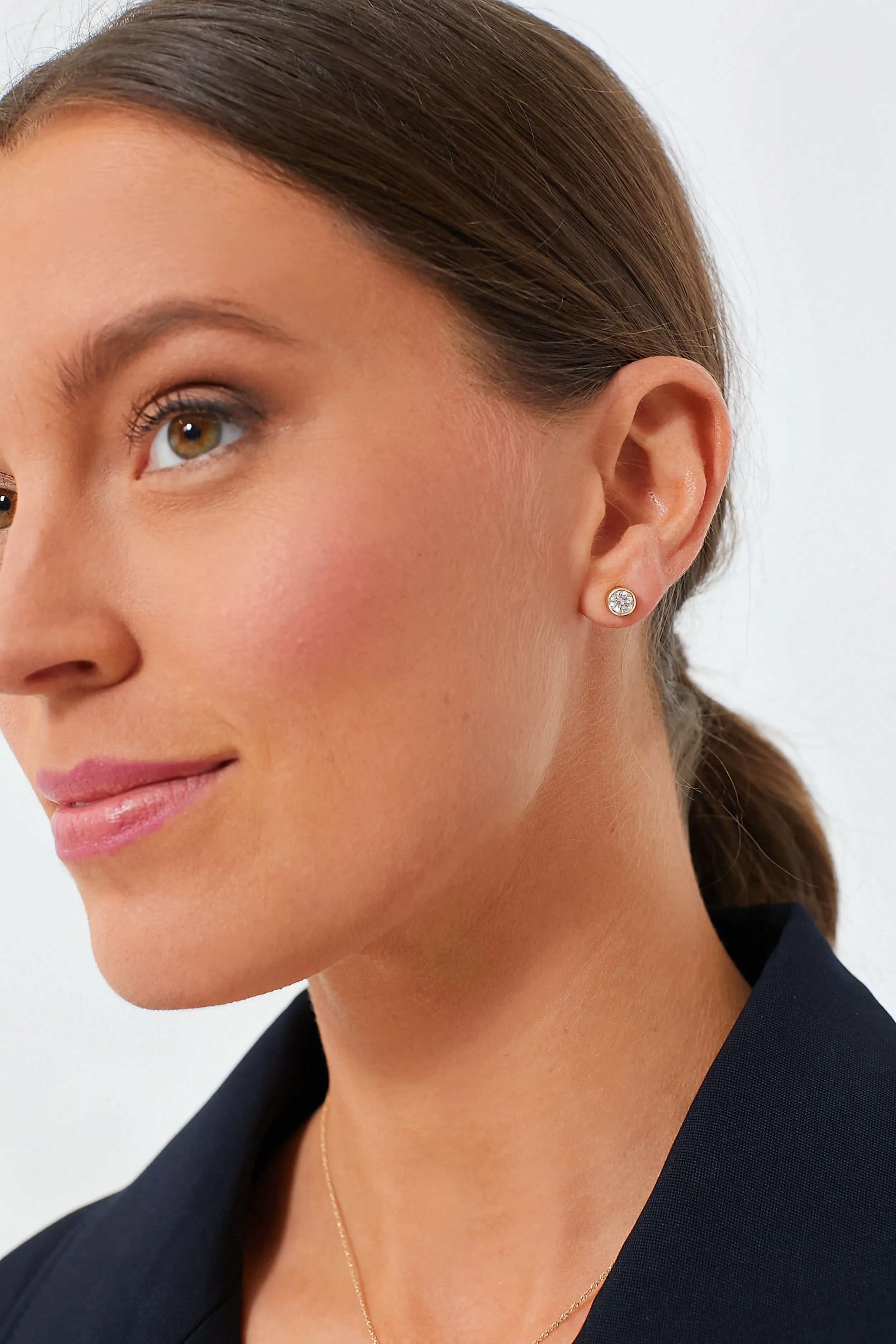 14k Gold Diamond Bezel Stud Earrings sold by Tuckernuck product image thumbnail 2