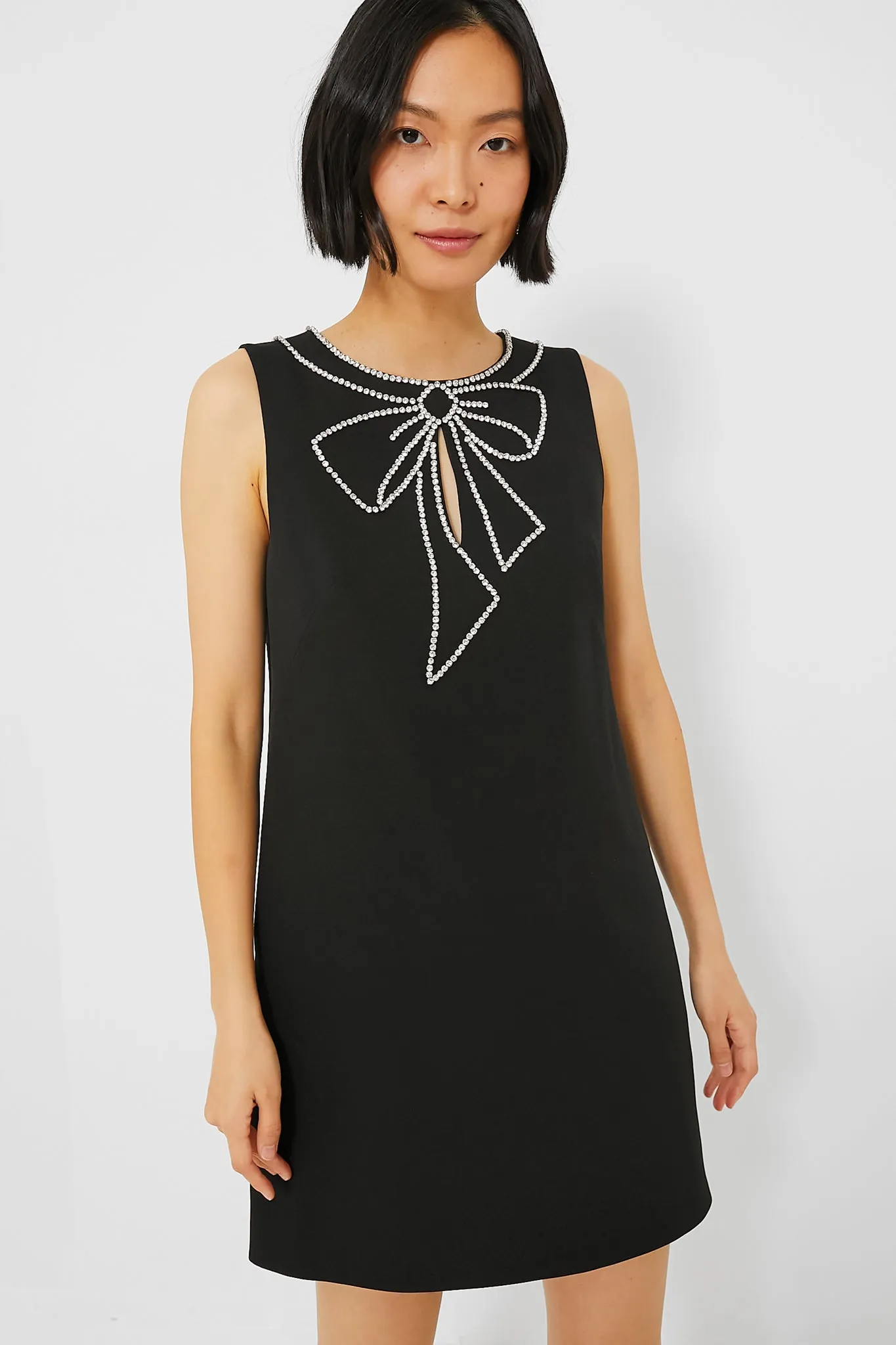 Black Embellished Bow Crepe Dress sold by Tuckernuck product image thumbnail 2