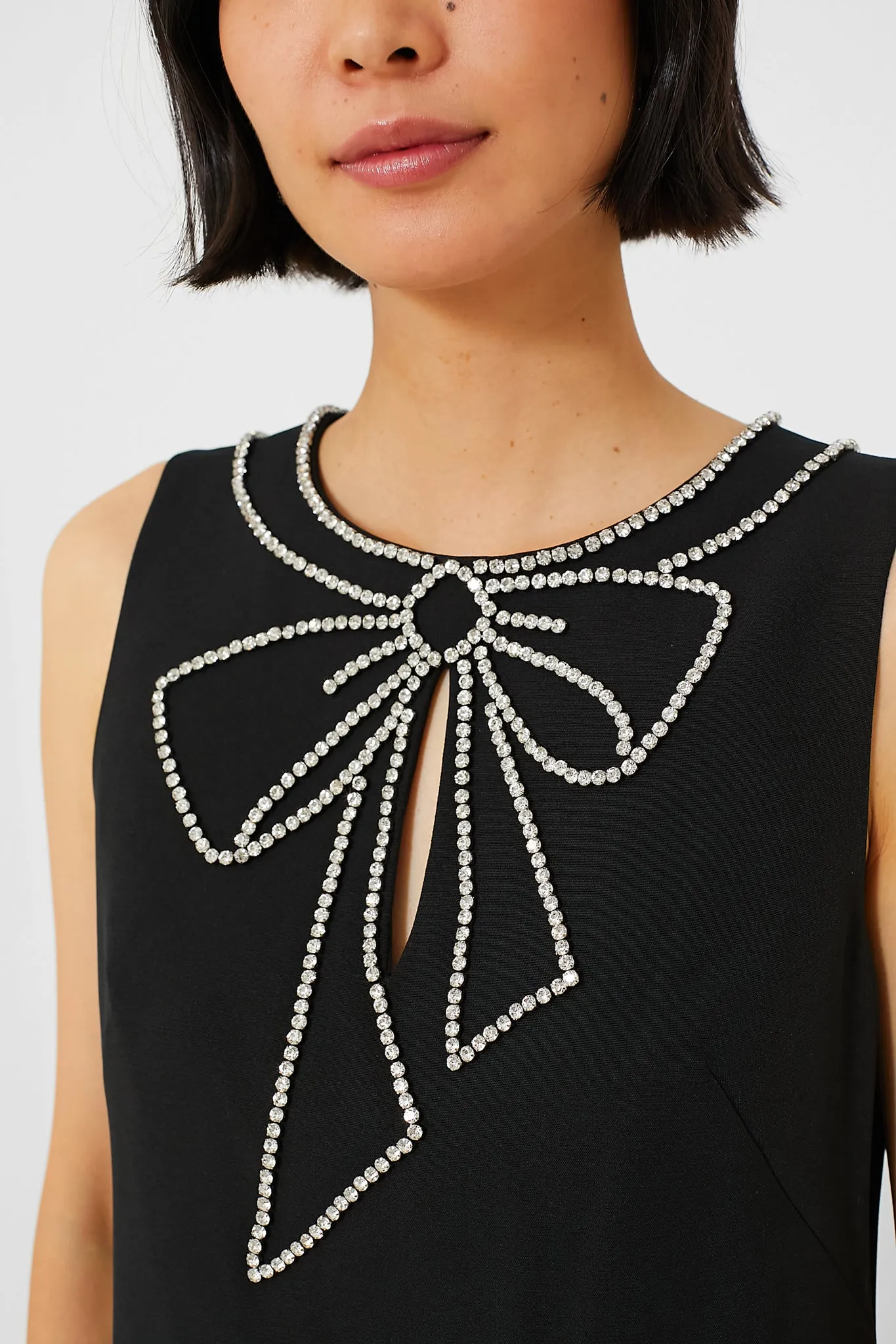 Black Embellished Bow Crepe Dress sold by Tuckernuck product image thumbnail 5