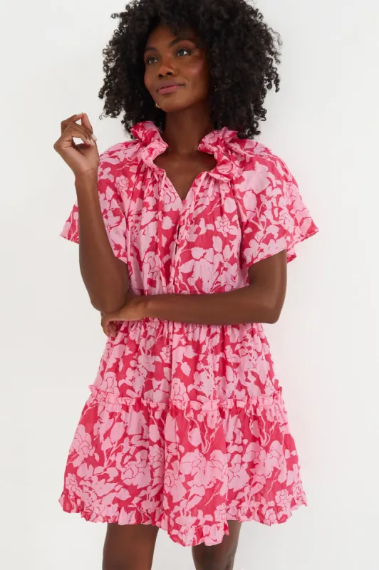 Pink Textured Floral Thea Mini Dress sold by Tuckernuck