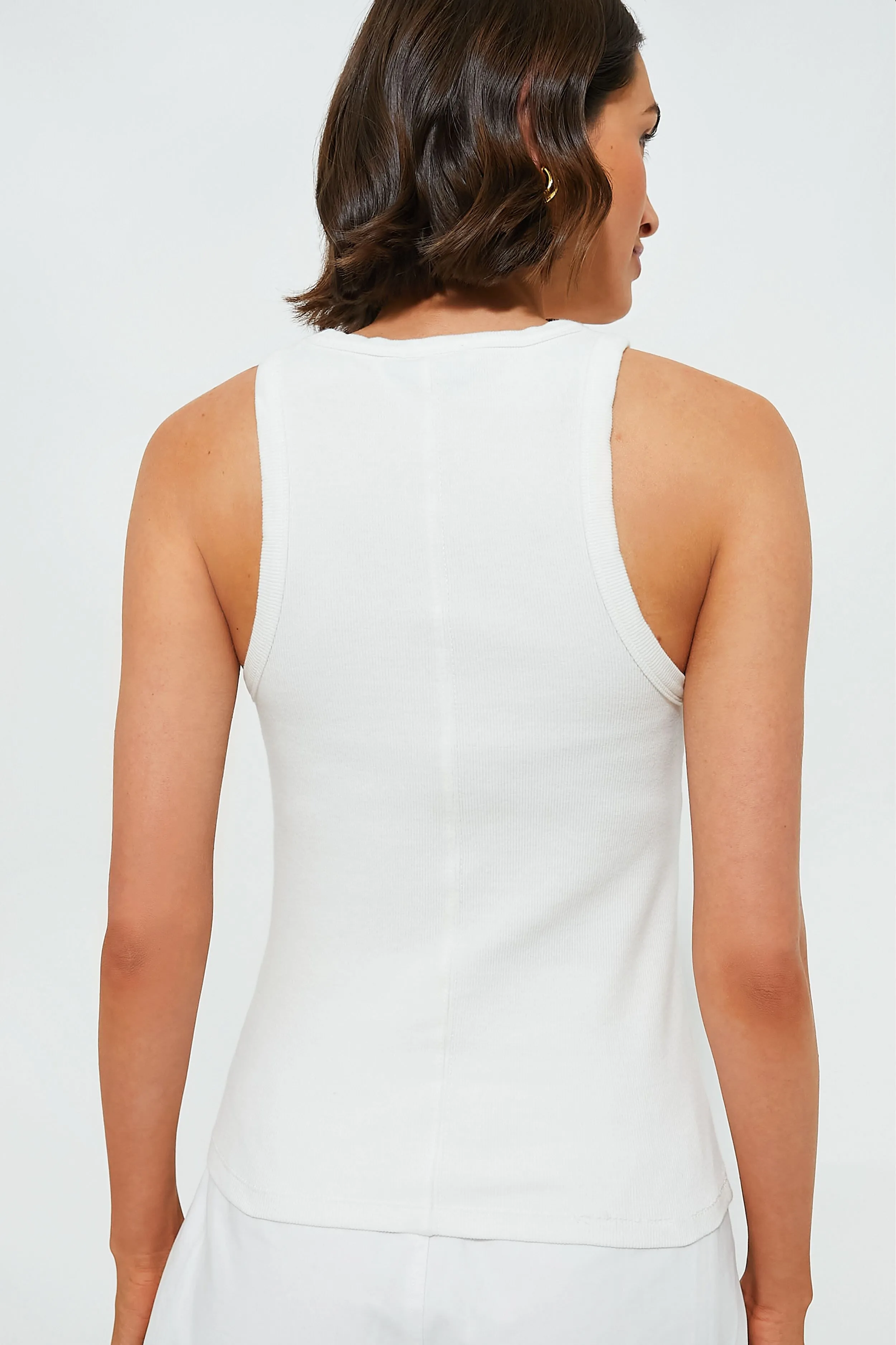 White Foley Rib Racerback Tank sold by Tuckernuck product image thumbnail 5