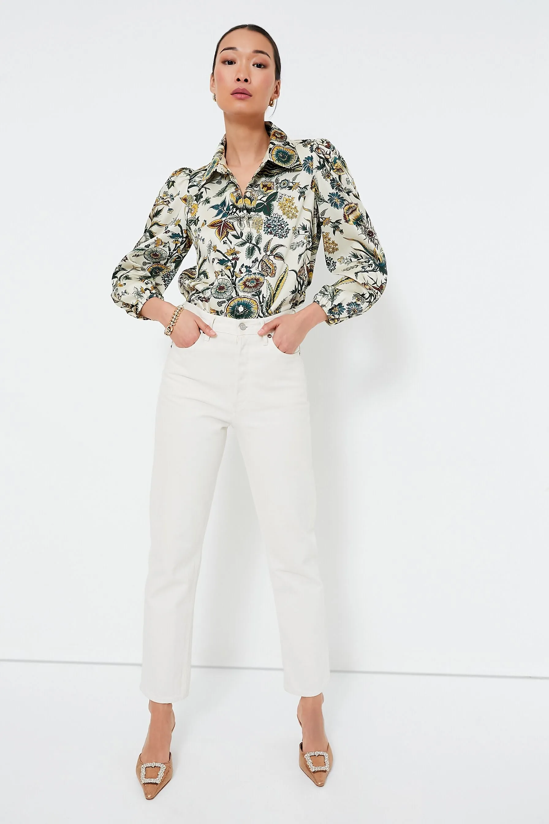 Sharp Floral Serena Blouse sold by Tuckernuck