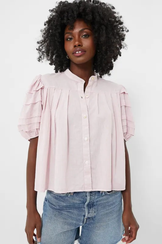 Lilac Salome Puff Sleeve Button Down Top sold by Tuckernuck