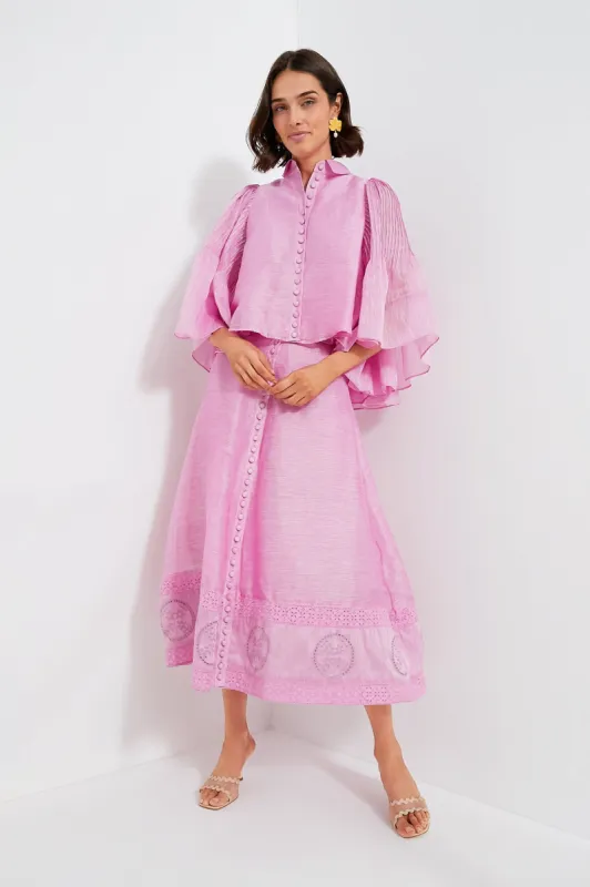 Amertine Harlee Silk Linen Midi Skirt made by Tuckernuck