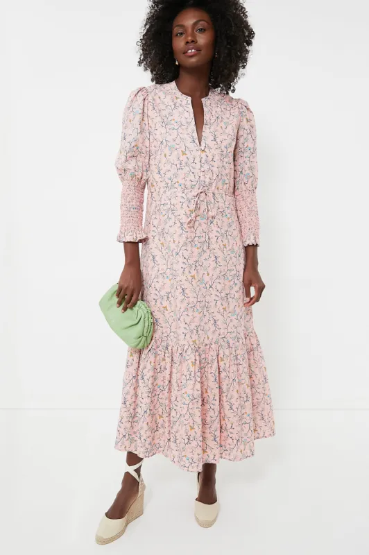 Light Pink Floral Lucille Maxi Dress sold by Tuckernuck