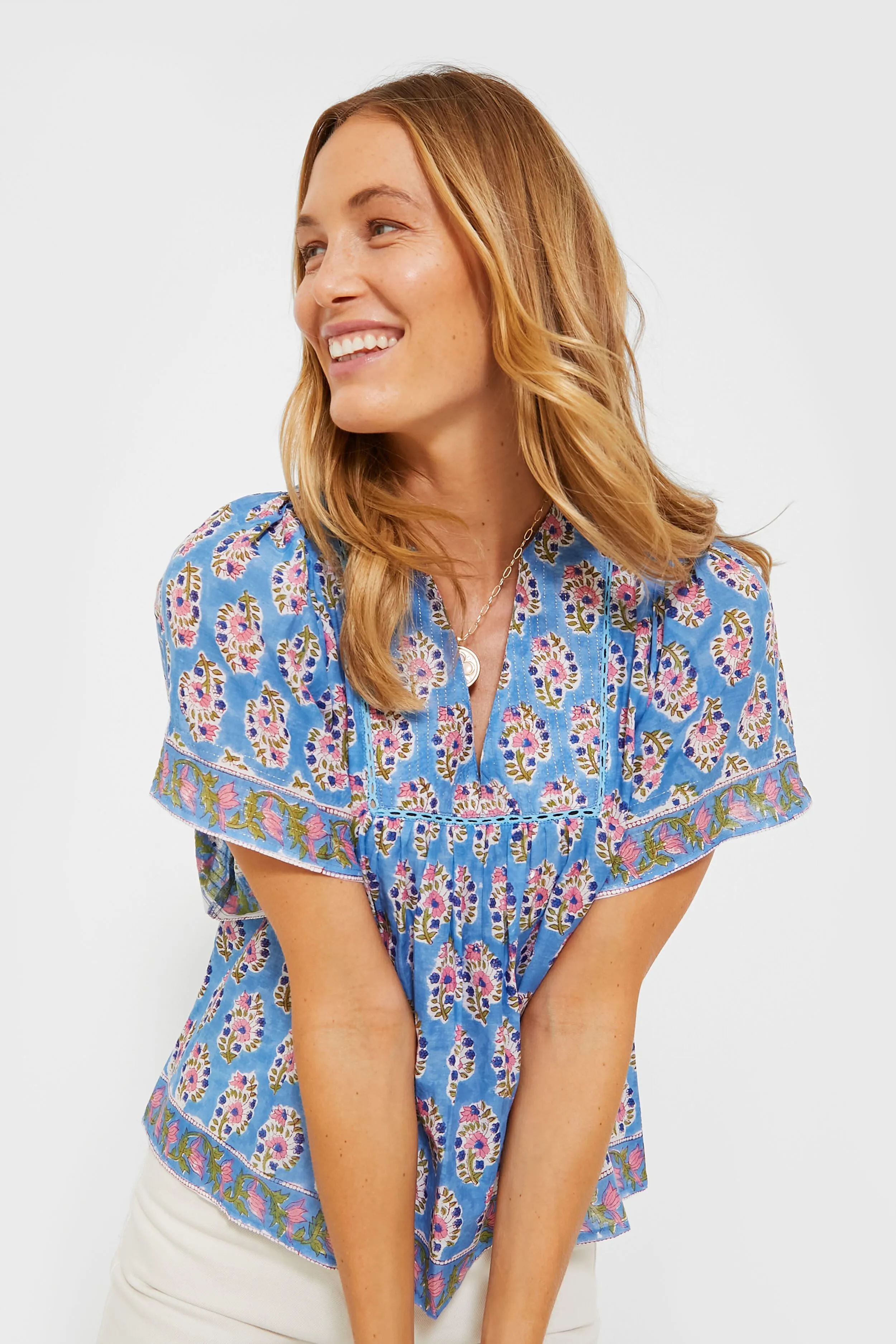 Blue and Pink Angel Top sold by Tuckernuck