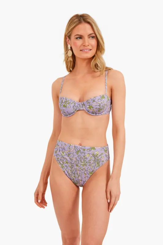 Lilac Garden Medallion Printed Underwire Bikini Top made by Tory Burch
