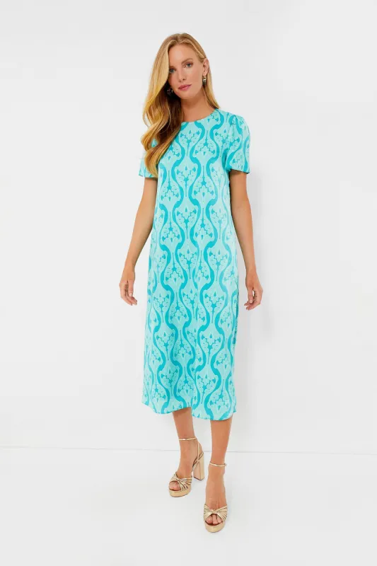 Turquoise Print Farah Maxi Dress sold by Tuckernuck