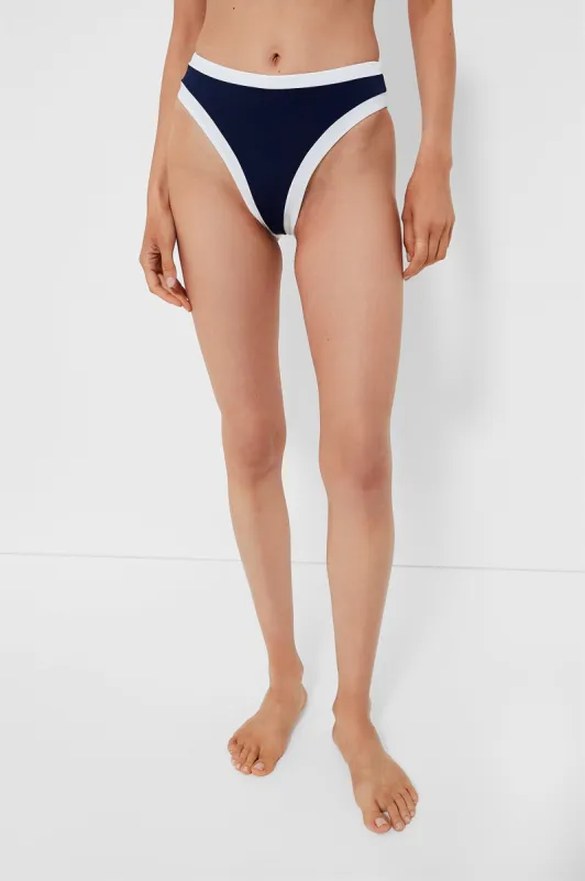 Deep Navy White Stripe Lana Bottom sold by Tuckernuck