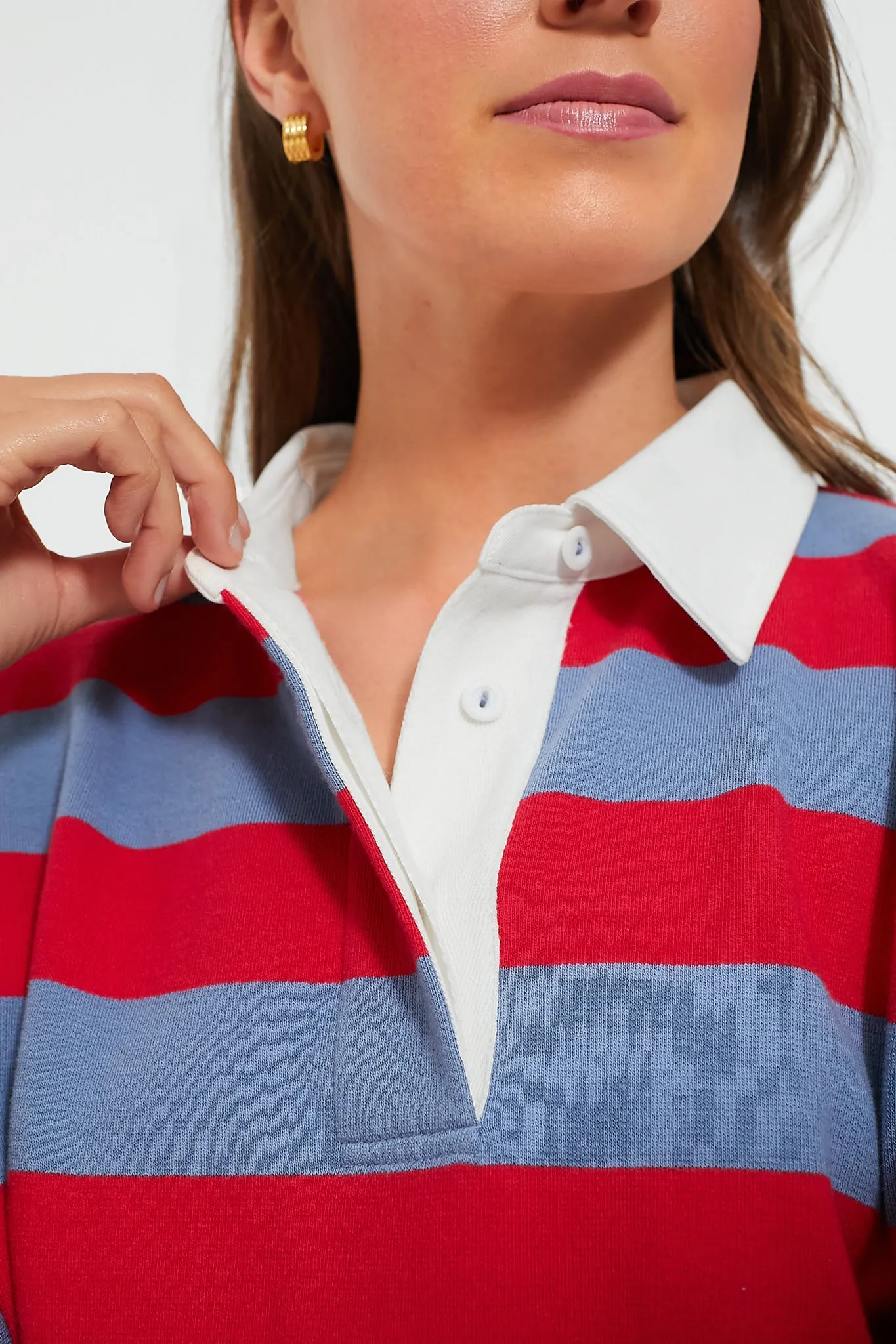 Red Stripe Cotton Wesley Rugby Shirt sold by Tuckernuck product image thumbnail 5