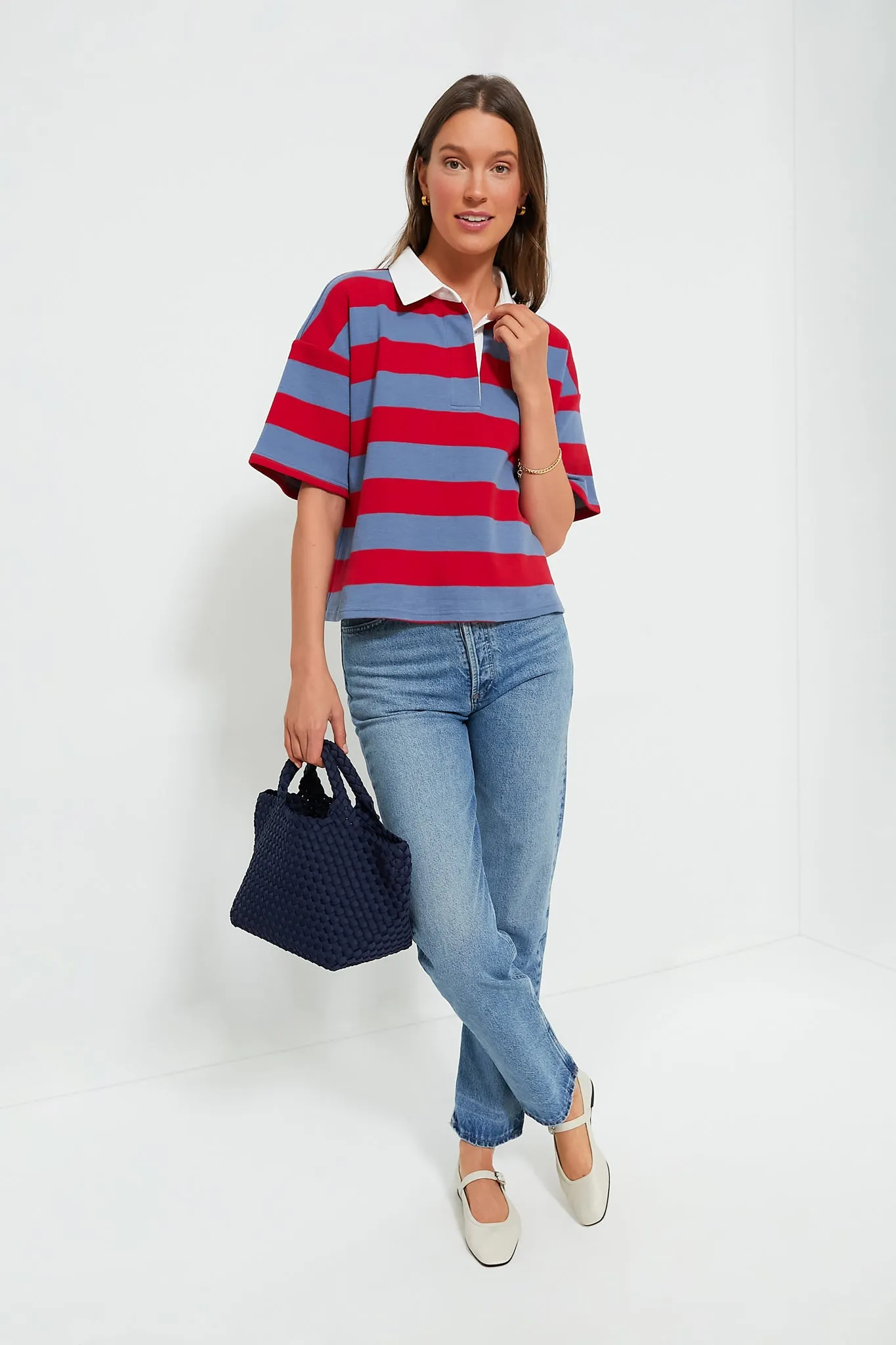 Red Stripe Cotton Wesley Rugby Shirt sold by Tuckernuck product image thumbnail 2