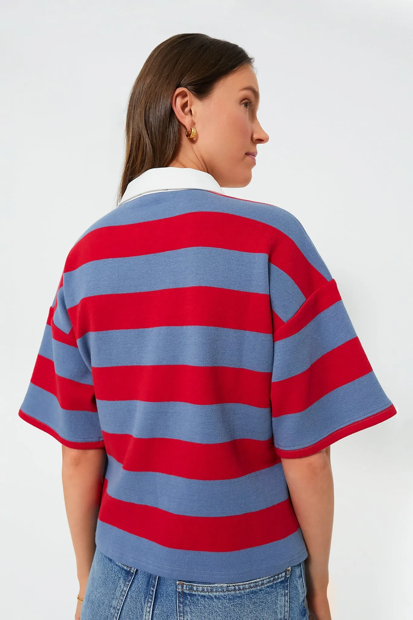Red Stripe Cotton Wesley Rugby Shirt sold by Tuckernuck product image thumbnail 4