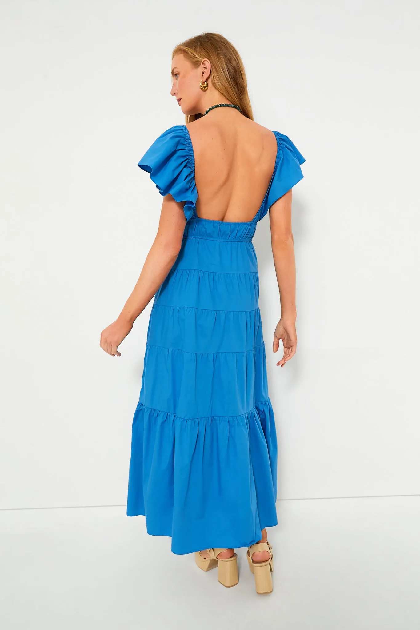 Blue V-Neck Maxi Dress sold by Tuckernuck product image thumbnail 4