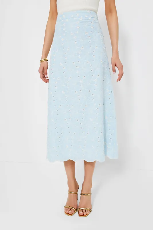 Airy Blue Eyelet Silas Skirt sold by Tuckernuck