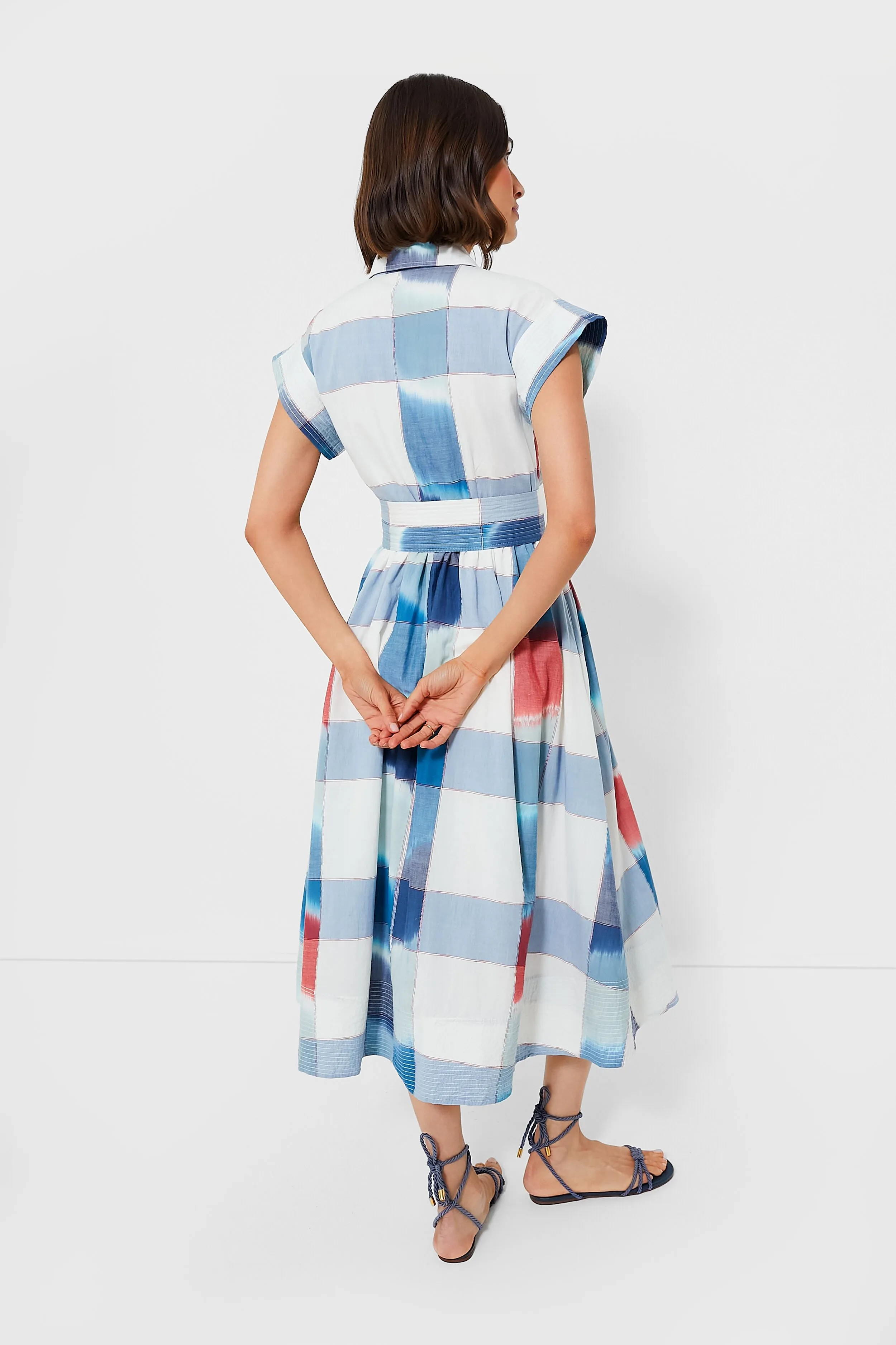 Montauk Blue Belted Shirt Dress sold by Tuckernuck product image thumbnail 4