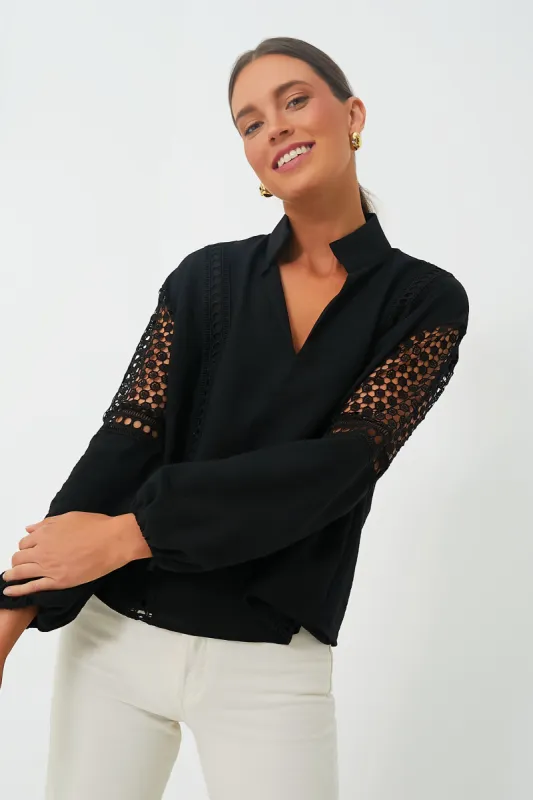 Black Eyelet Jane Blouse sold by Tuckernuck