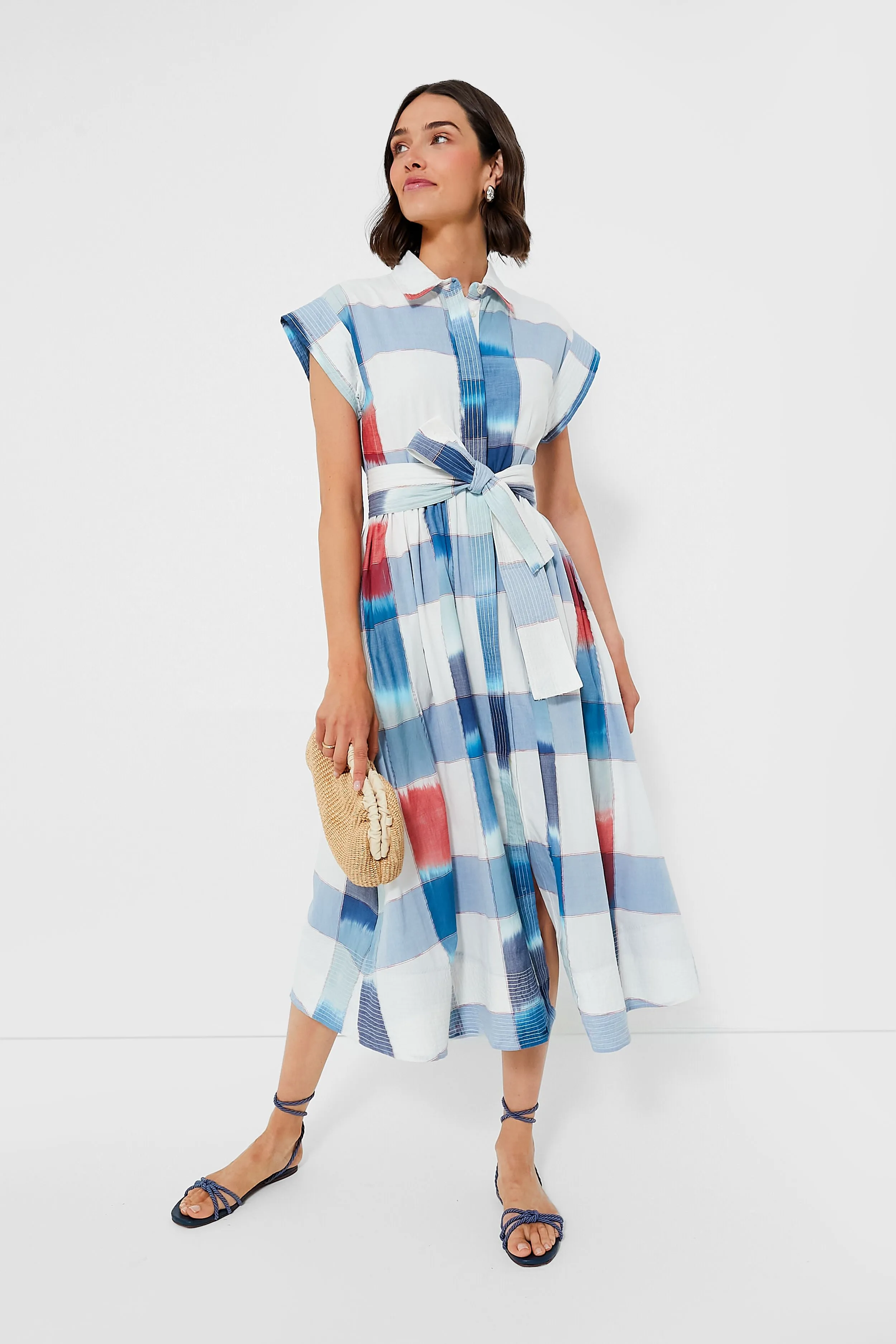 Montauk Blue Belted Shirt Dress sold by Tuckernuck product image thumbnail 2