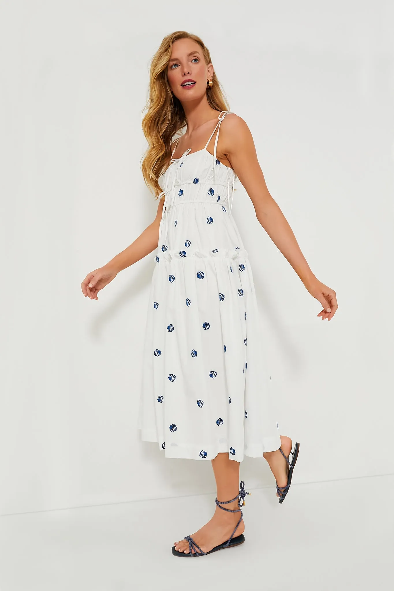 White Blue Alani Midi Dress sold by Tuckernuck product image thumbnail 3