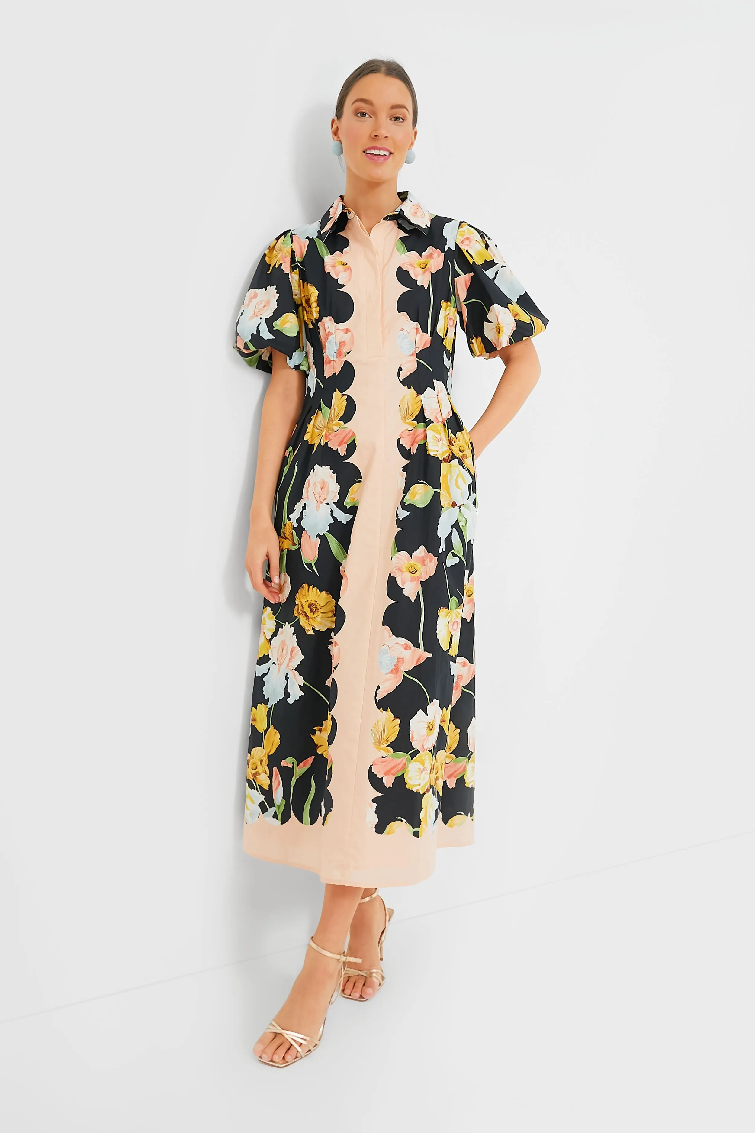 green emerald velvet dress Embroidered Floral Green Gingham Mini Delaney Dress