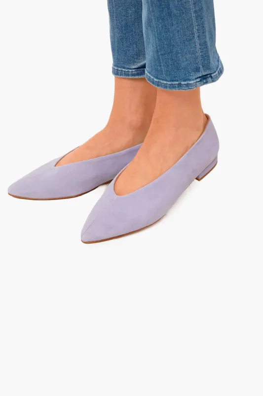 Lavender Suede Uma Flats sold by Tuckernuck