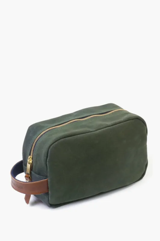 Hunter Green Waxed Canvas Heritage Shave Kit sold by Tuckernuck