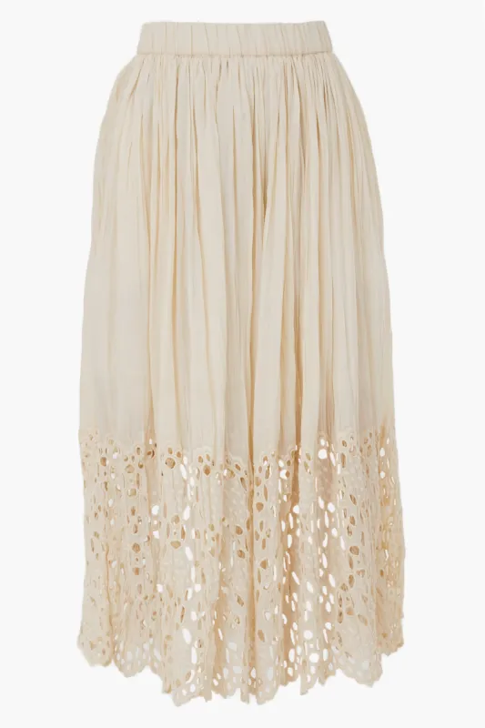 Cream Elyse Print Eyelet Skirt sold by Tuckernuck