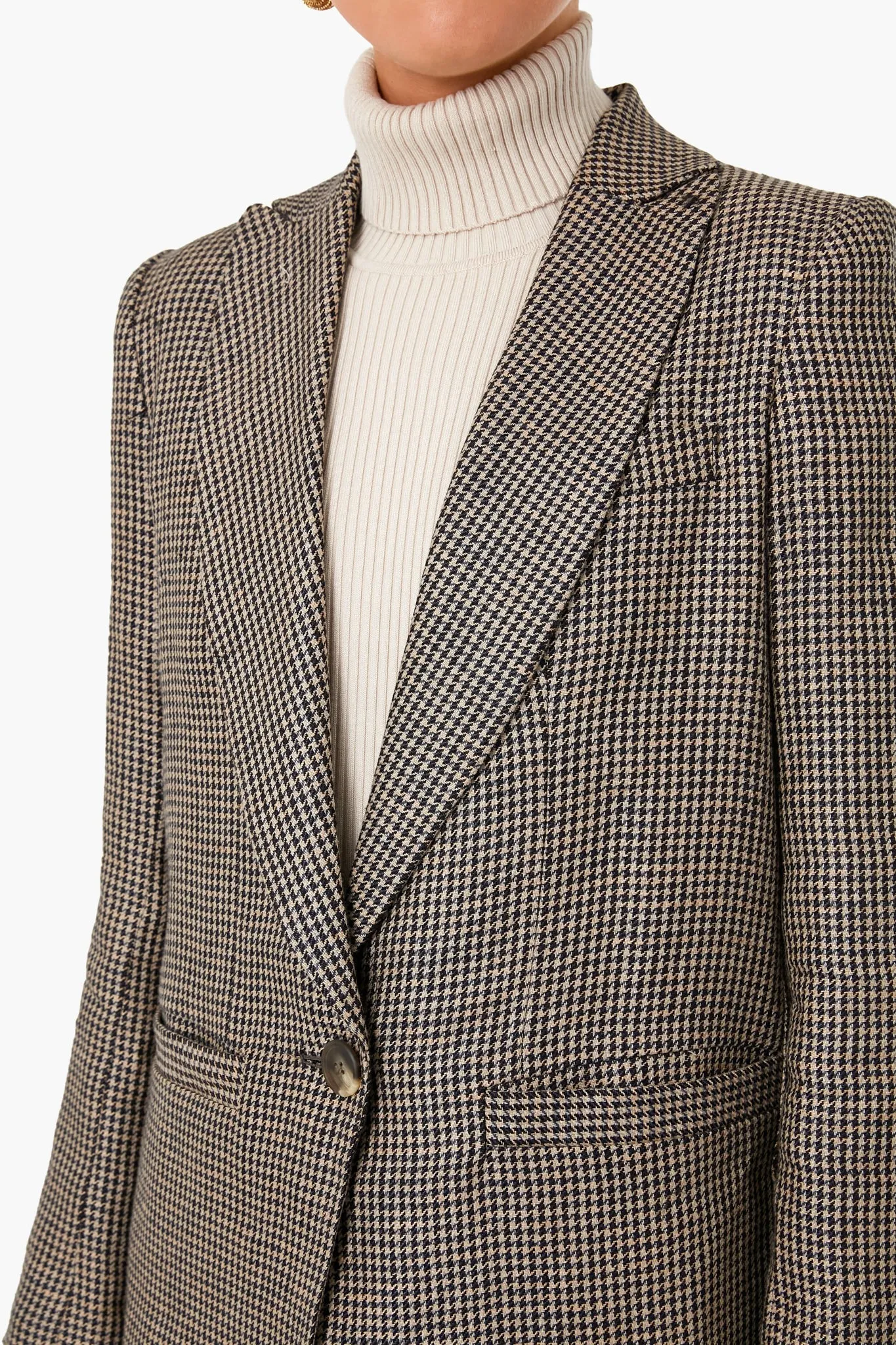 Linen Houndstooth Dinner Jacket sold by Tuckernuck product image thumbnail 5