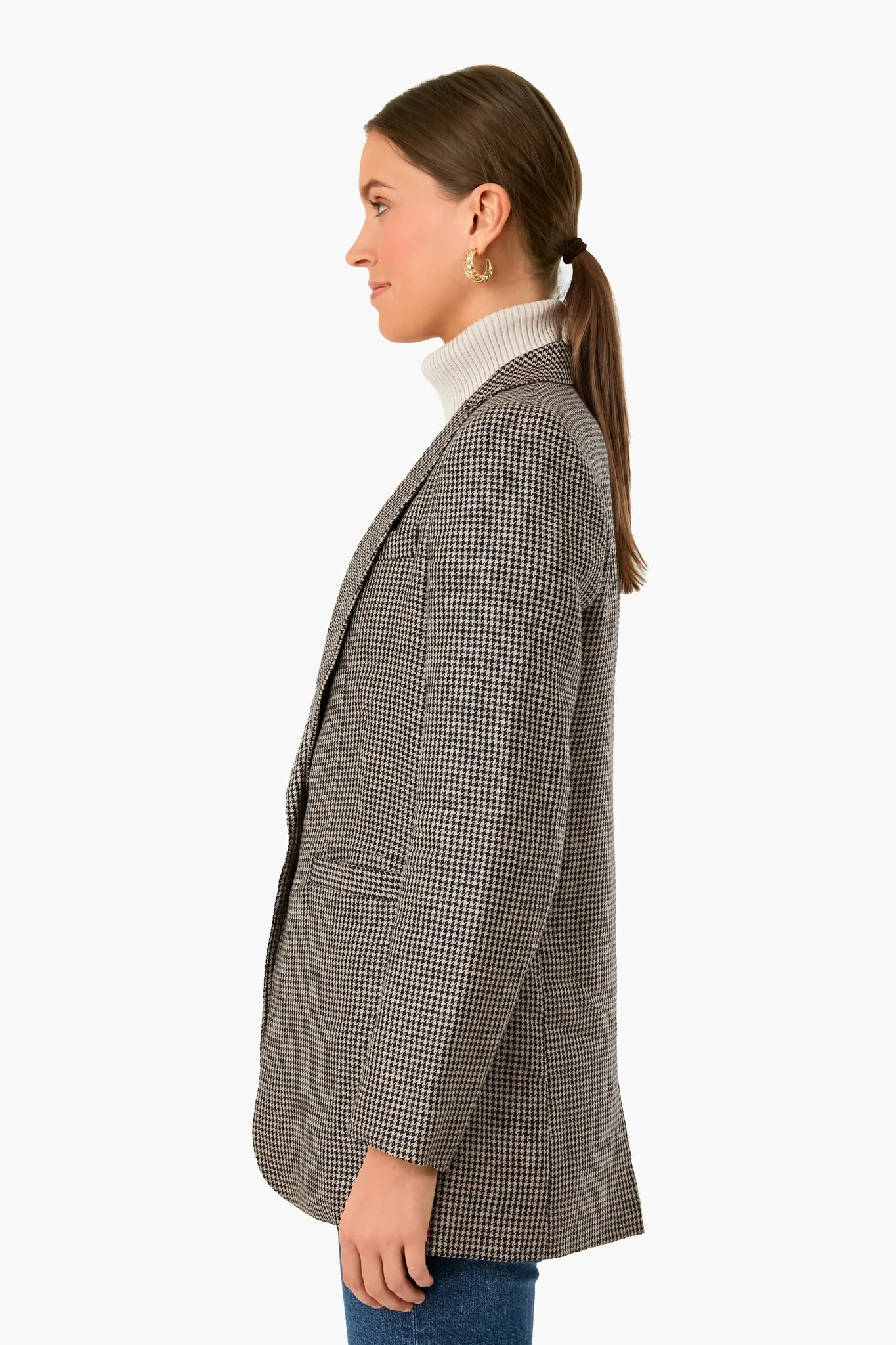 Linen Houndstooth Dinner Jacket sold by Tuckernuck product image thumbnail 3