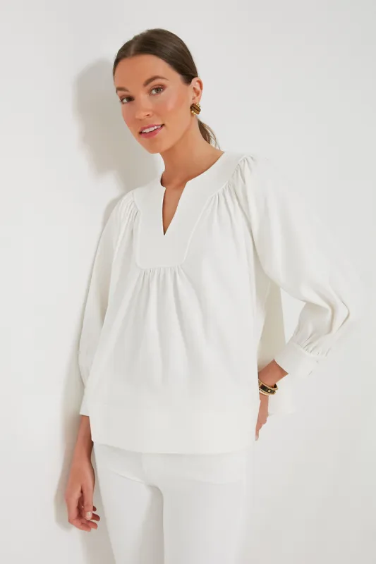White Koa Blouse sold by Tuckernuck