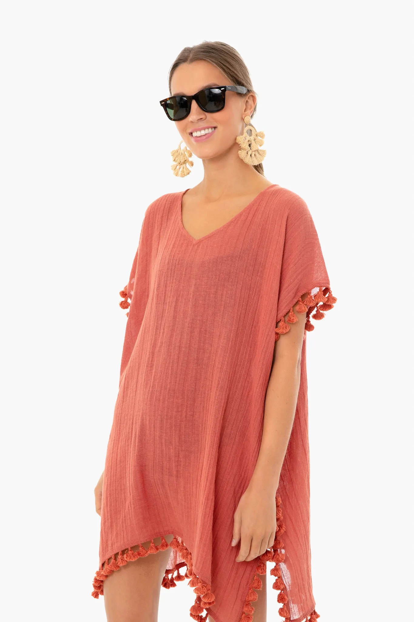 Coral Katie Caftan sold by Tuckernuck product image thumbnail 3