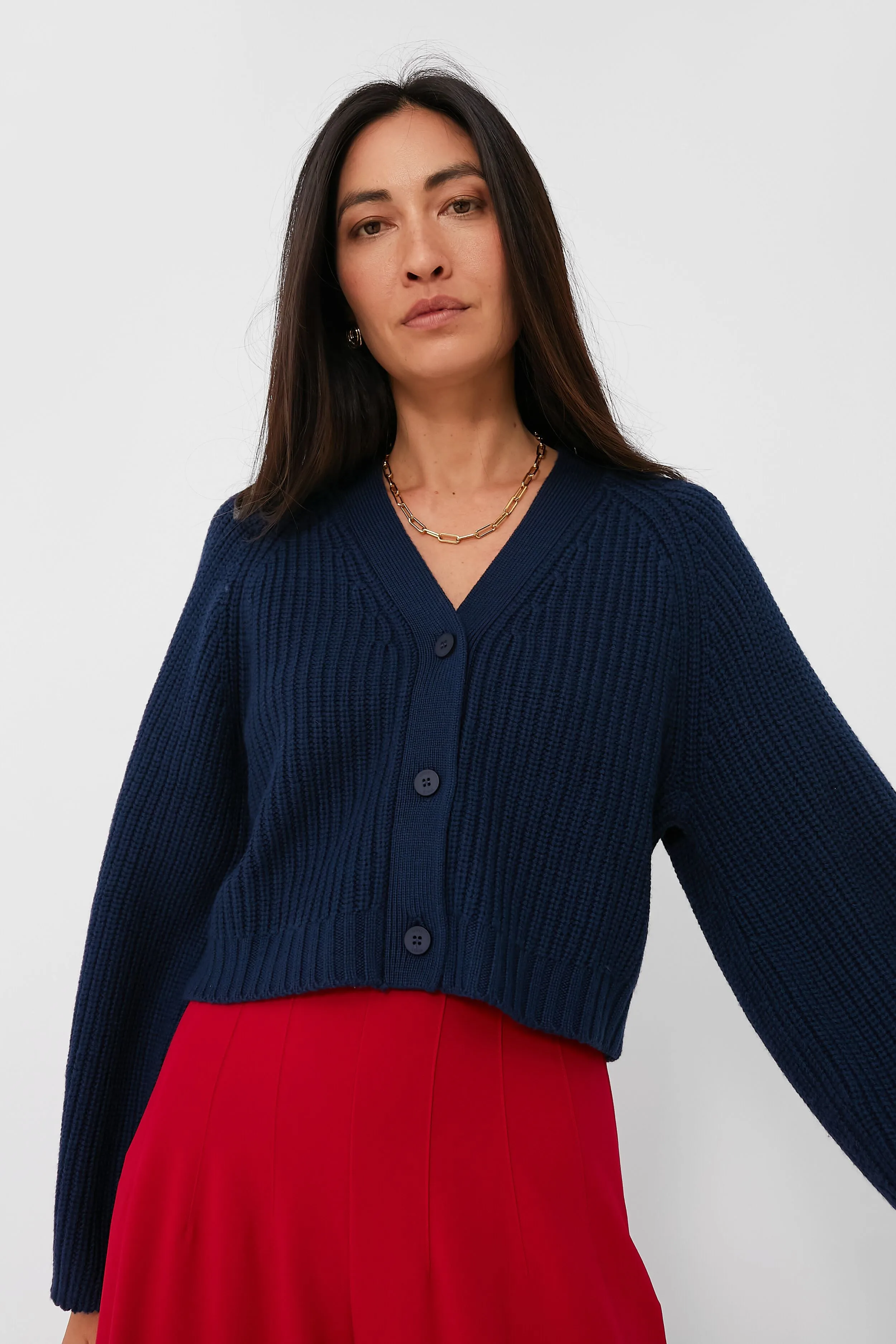 Navy Mirabel Cardigan sold by Tuckernuck