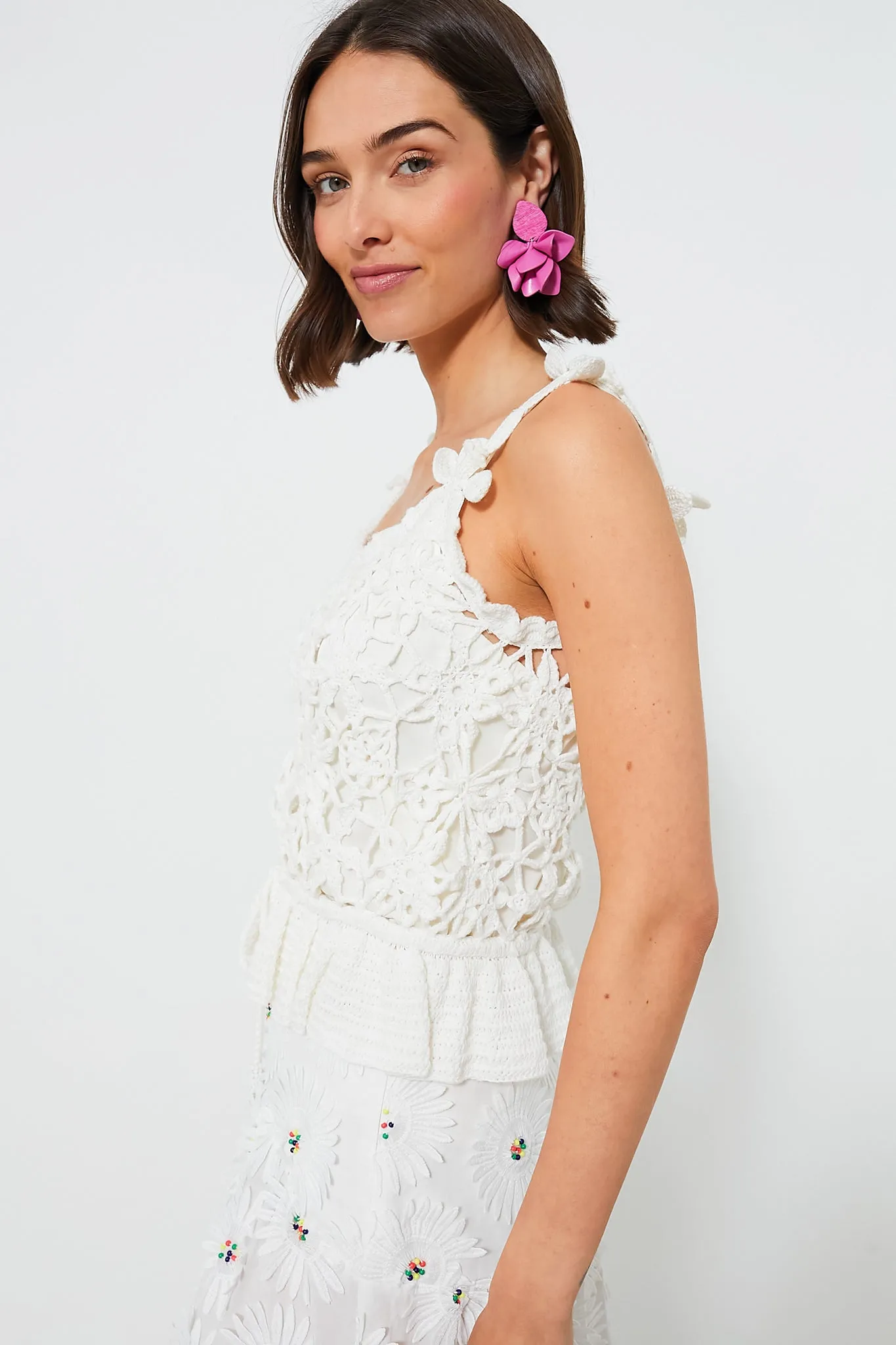 White Flowers Crochet Top sold by Tuckernuck product image thumbnail 3