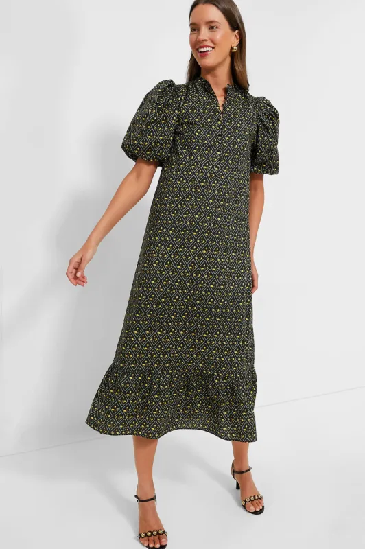 Black Diamond Floral Mimi Midi Dress sold by Tuckernuck