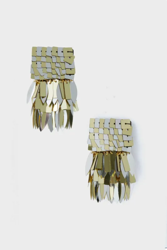Silver and Gold Olsen Fringe Earrings made by Tuckernuck