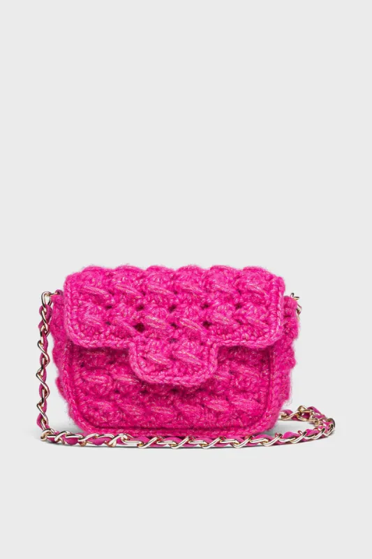 Pink Mini Woven Shoulder Bag sold by Tuckernuck